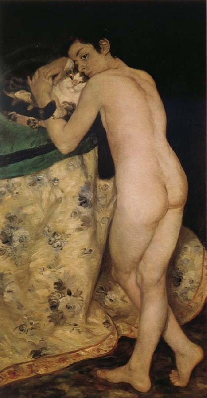 Pierre-Auguste Renoir Le jeune Garqon au Chat Sweden oil painting art